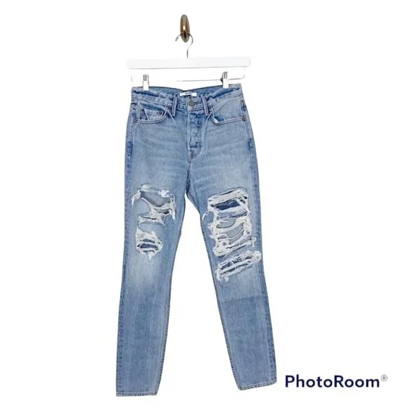 NWT GRLFRND x Revolve Karolina High-Rise E Street Distressed Skinny Jean Size 25 - Picture 1 of 10